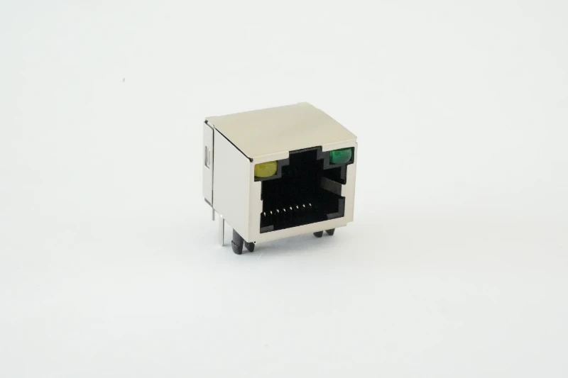 Lower folding single-port 8P8C RJ45 connector