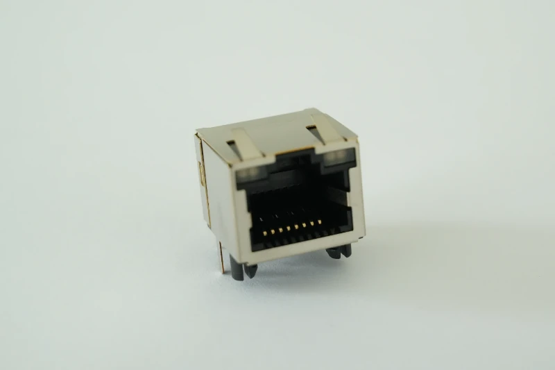 Downward folding RJ45 single-port 8P8C connector