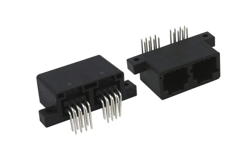 Dual-port 8P8C RJ45 connector