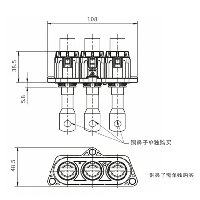 CPT系列180°过孔连接器 3