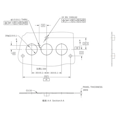 CPT系列180°过孔连接器 4