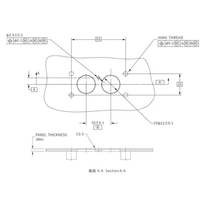 CPT系列180°过孔连接器 6