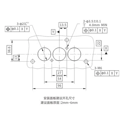 HD02系列180°两芯/三芯过孔连接器 4